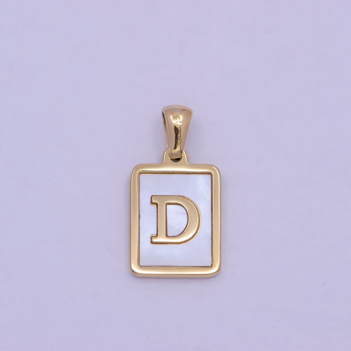 Mother of Pearl Letter Charm Gold Tag Alphabet Charm, Shell Letter Pendant Personalized Letters Initial Charm Stainless Steel A-862-A-874