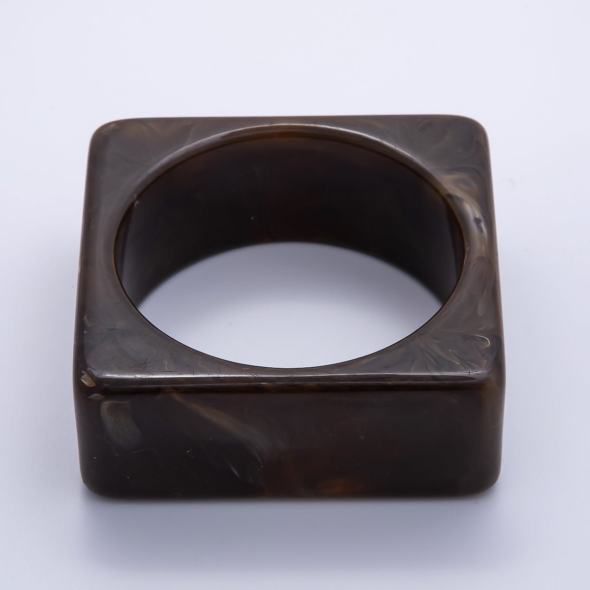 Multicolor Square Wide Acrylic Resin Bangle Statement Bracelet | WA-04375 ~ WA-04382