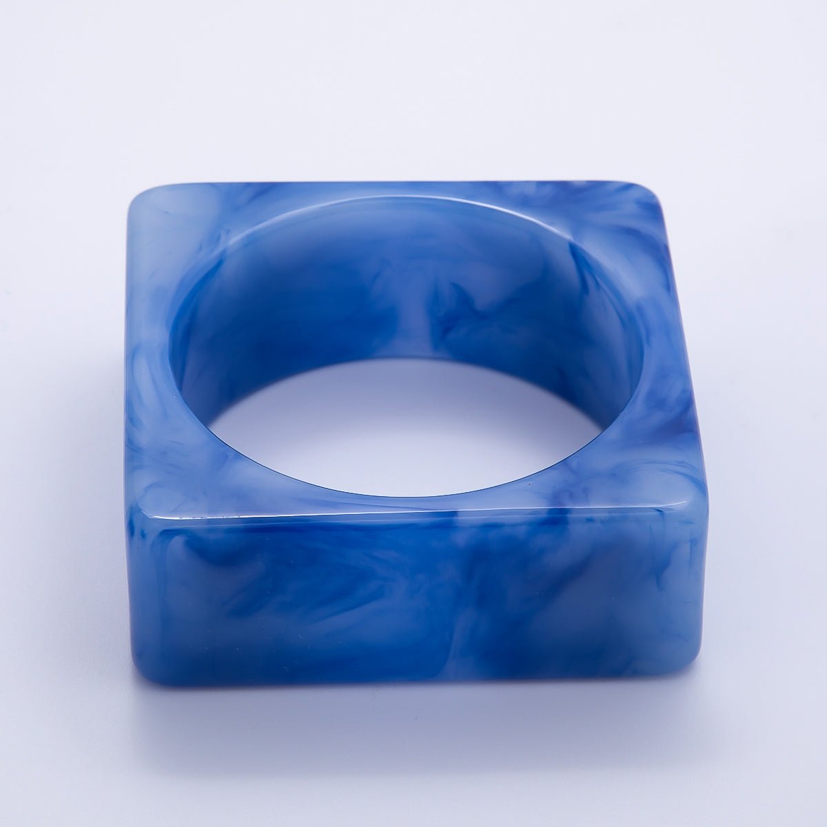 Multicolor Square Wide Acrylic Resin Bangle Statement Bracelet | WA-04375 ~ WA-04382