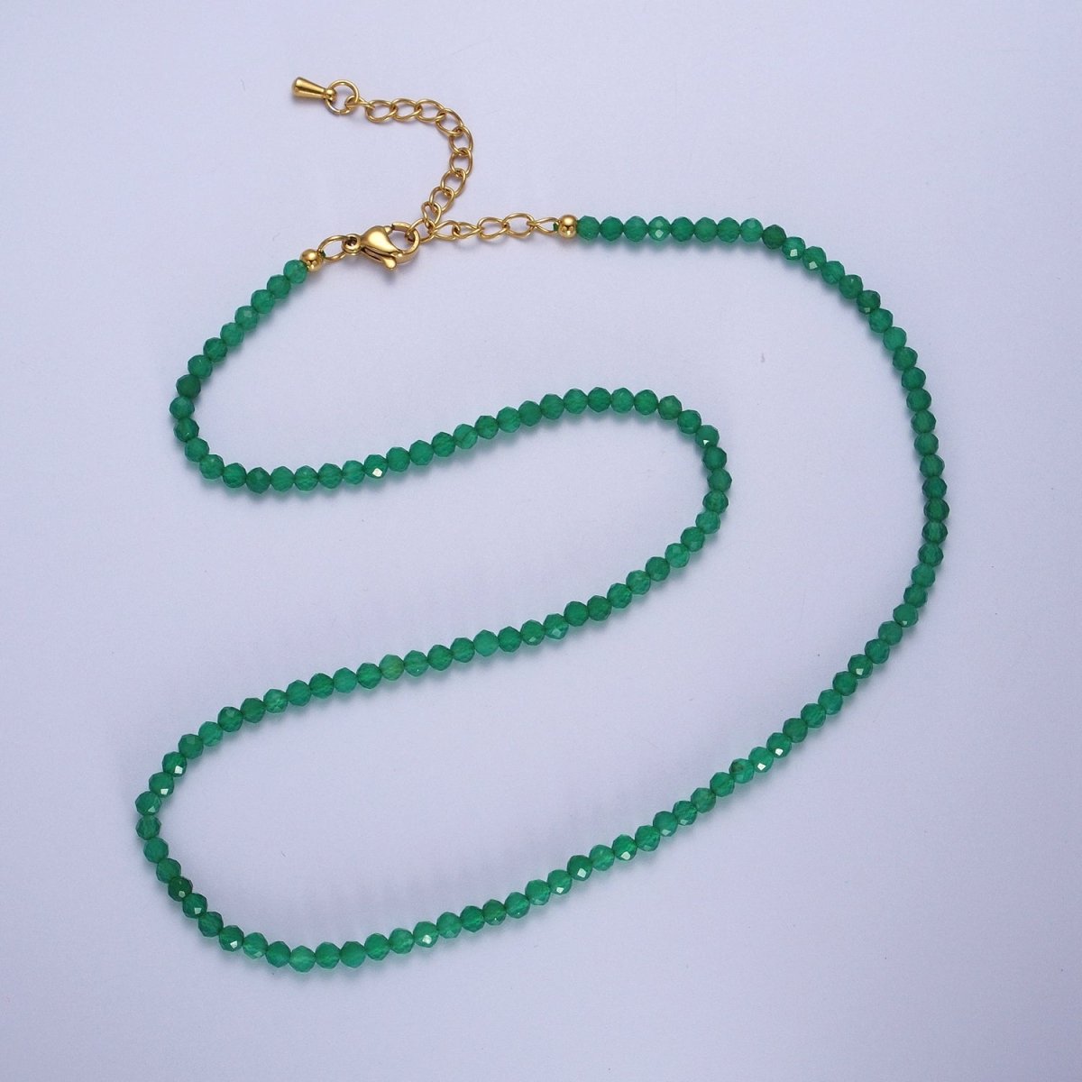 Multifaceted Matte 2.8mm Gemstone Bead 16 Inch Choker Necklace | WA-1469 - WA-1478 Clearance Pricing