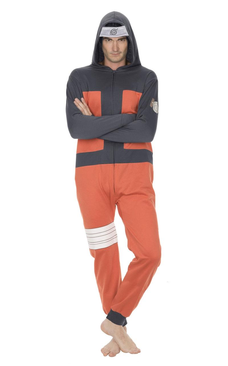 Naruto Shippuden Hidden Leaf Village Hooded One Piece Pajama