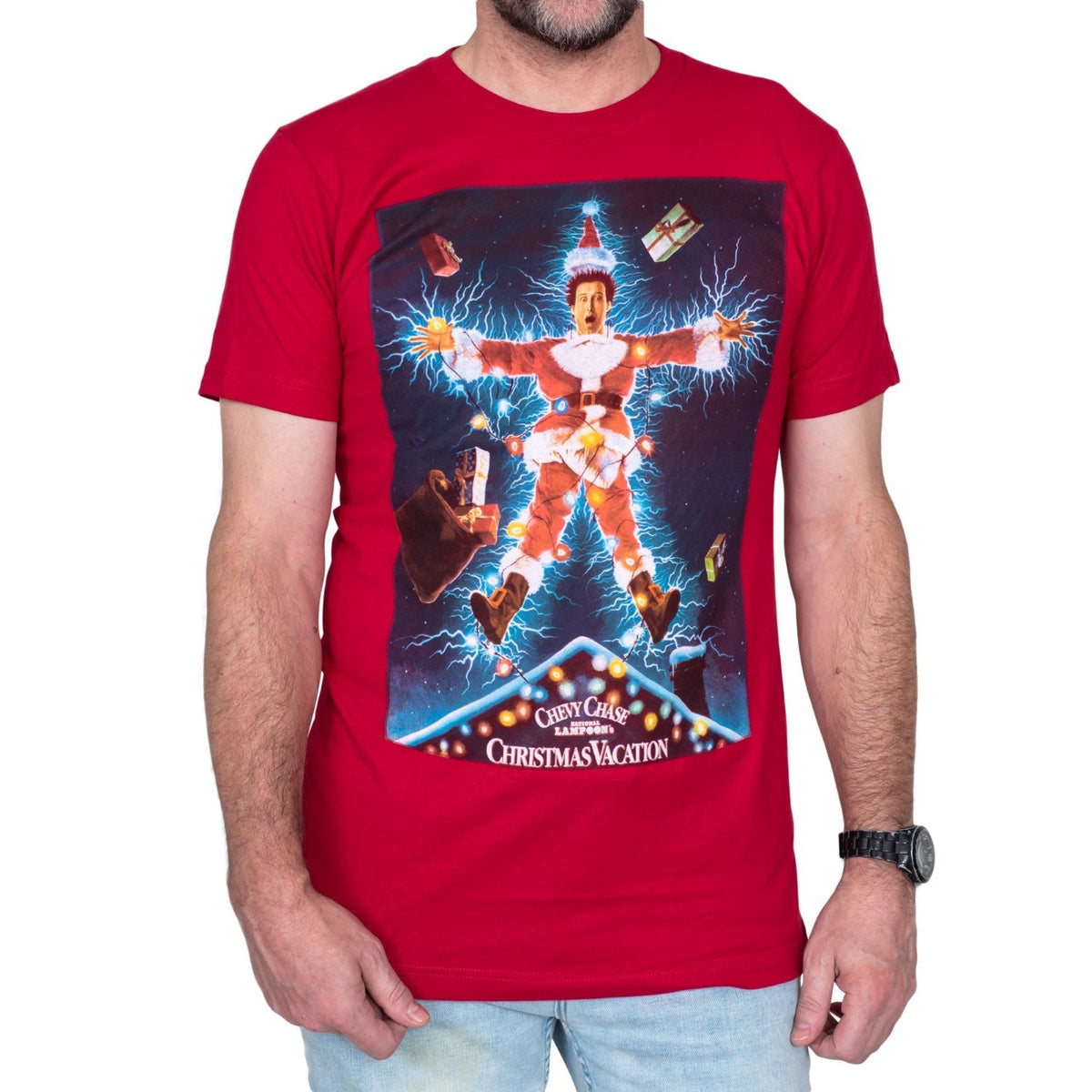 National Lampoons Christmas Vacation Clark Griswold House Roof Lights T-Shirt