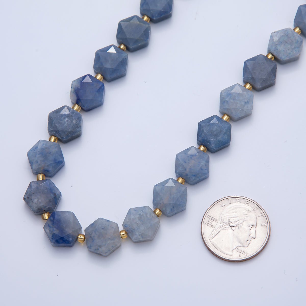 Natural Gemstone 12mm x 14mm Multifaceted Hexagonal Bead Strand Finding | WA-A3612 - WA-A3617