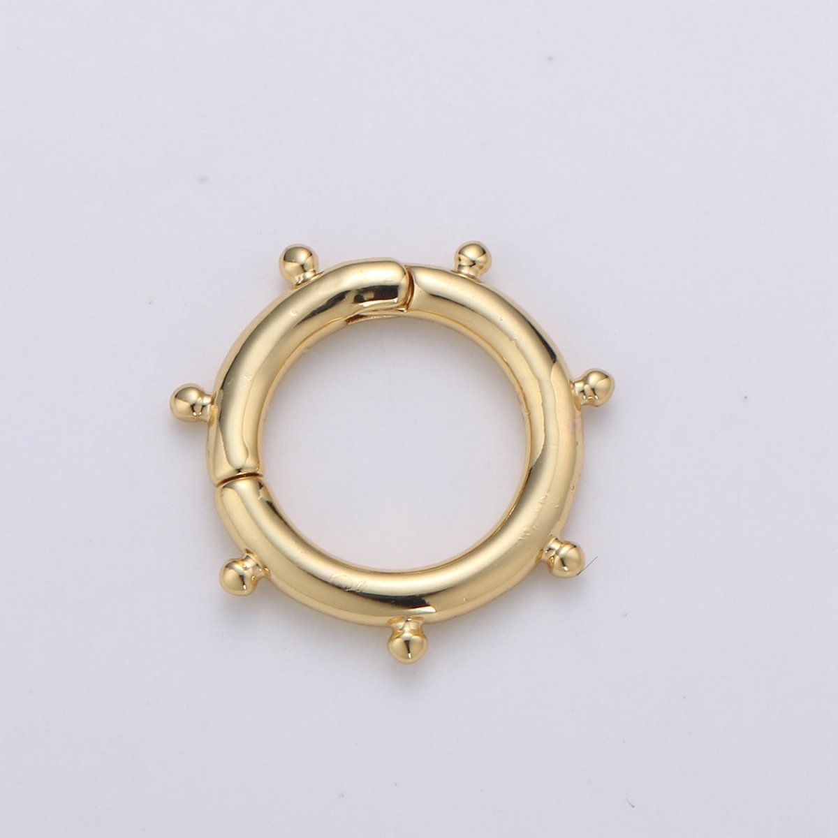 Nautical Gold Spirng Gate Ring, Gold Filled Pull Gate Ring, Ferris Wheel Gold Filled Carabiner Clasp For Connector Wristlet Holder L-092