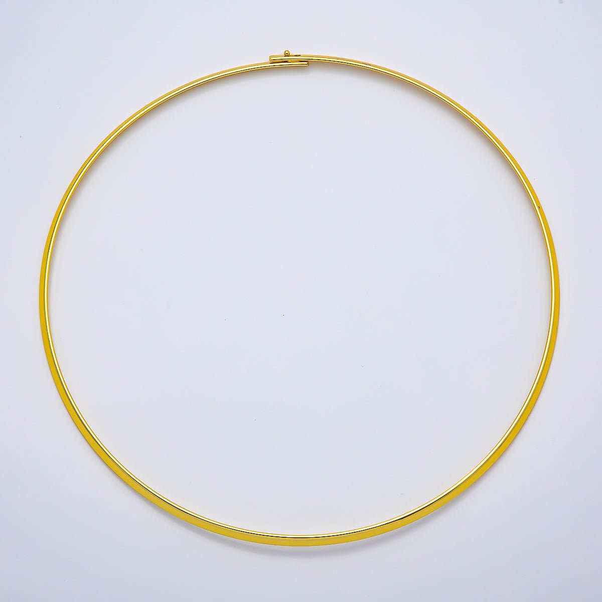 NEW 16K Gold Filled 3.3mm Flat-Edged Floating Collar Torque Necklace in Gold & Silver | WA-04675 WA-04676