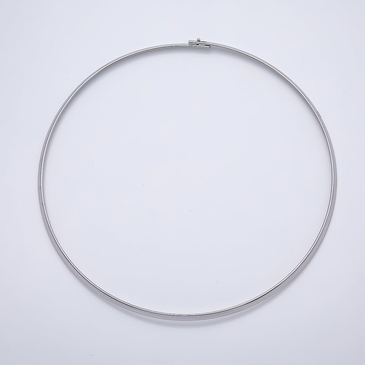 NEW 16K Gold Filled 3.3mm Flat-Edged Floating Collar Torque Necklace in Gold & Silver | WA-04675 WA-04676