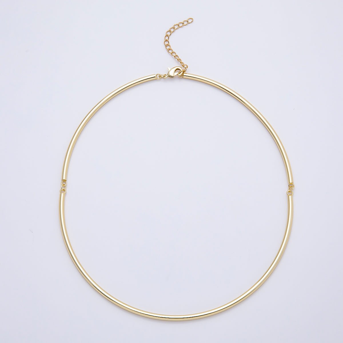 NEW 16K Gold Filled 3mm Minimalist Floating Collar Torque Necklace in Gold & Silver | WA-04711 WA-04712