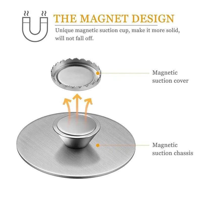 New 1PC Magnetic Soap Holder Tool Free Rustproof Sponge Holder Dish Holder Soap Dish For Bathroom Lavatory Home Soap Dish Suction Strongly Magnetic soap Holder Rustproof Stainless Soap Holder for Bathroom and Kitchen