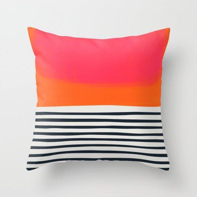 New Creative Red Cushion Case Hot Modern Home Outdoor Decorative Geometry Square Pillow Case Decorative Pillows Case Sofa Couch Seat Polyester Pillows Covers 45x45CM