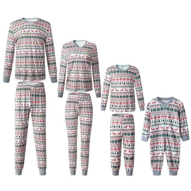 New Family Matching Clothes Pajamas Set New Year Costume Mother Daughter Sleepwear Family Outfit Kid Baby Nightwear For Winter Christmas Pajamas for Family Pajamas Jumpsuit for Adult Kids Baby Family Match Pajamas
