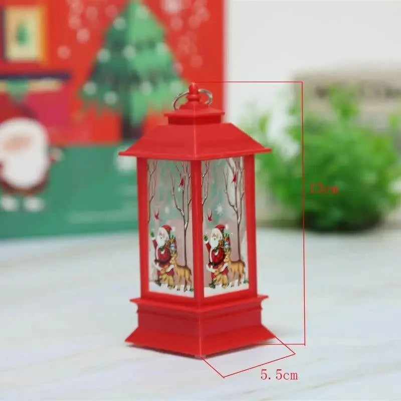 New Luxurious Christmas Ornament LED Lamp Desktop Hanging Santa Claus Elk Lantern Xmas Home Party Decoration Prop Lights Kids Gift