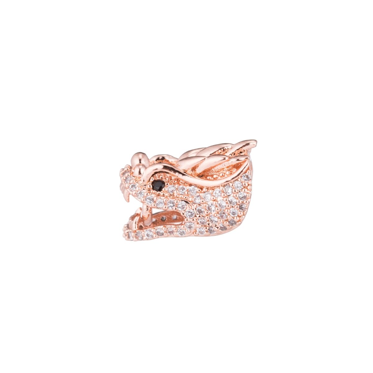 On Sale! CLEARANCE! Gold Filled Micro Paved CZ Mythical Dragon Spacer Bead | B-075