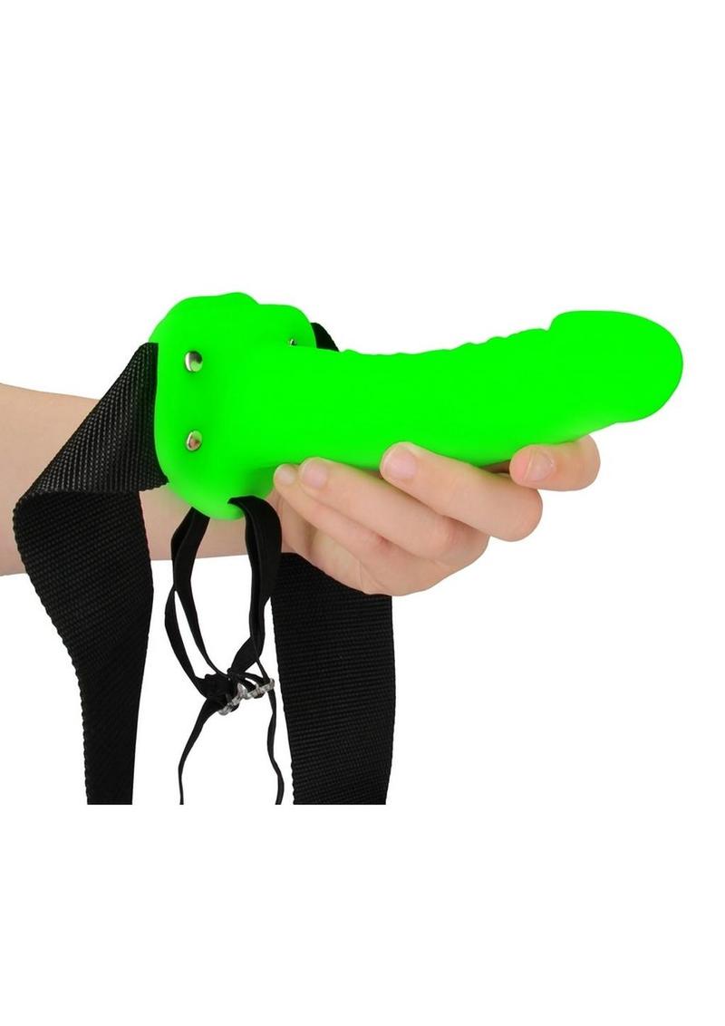 Ouch! Glow-in-the-Dark Hollow Strap-On Realistic Dildo