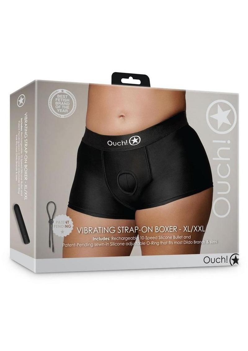 Ouch! Vibrating Strap-On Panty Harness With Open Back
