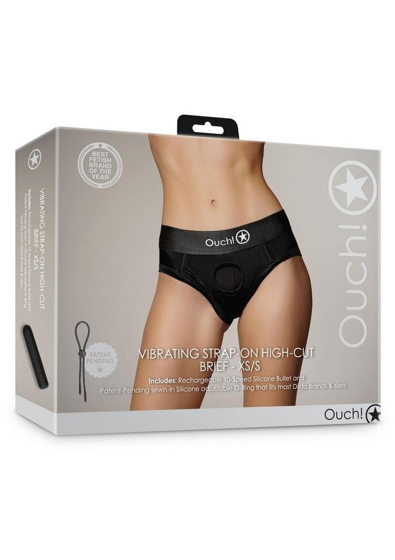 Vibrating Strap-On High Cut Brief With Rechargeable Bullet