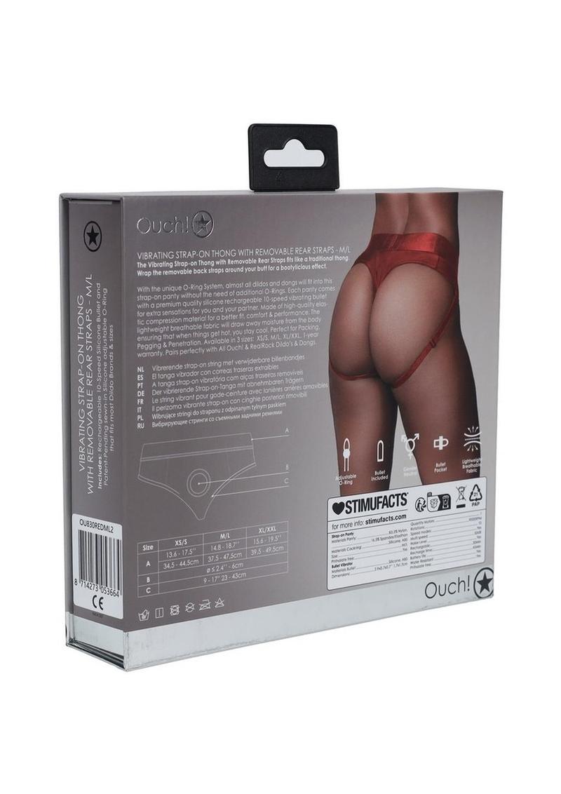 Ouch! Vibrating Strap-On Thong With Rechargeable Bullet