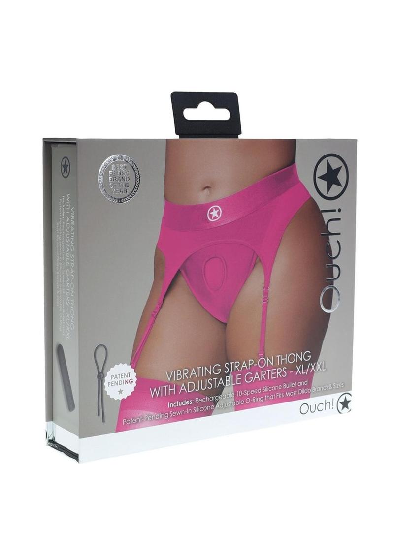 Ouch! Vibrating Strap-On Thong With Rechargeable Bullet