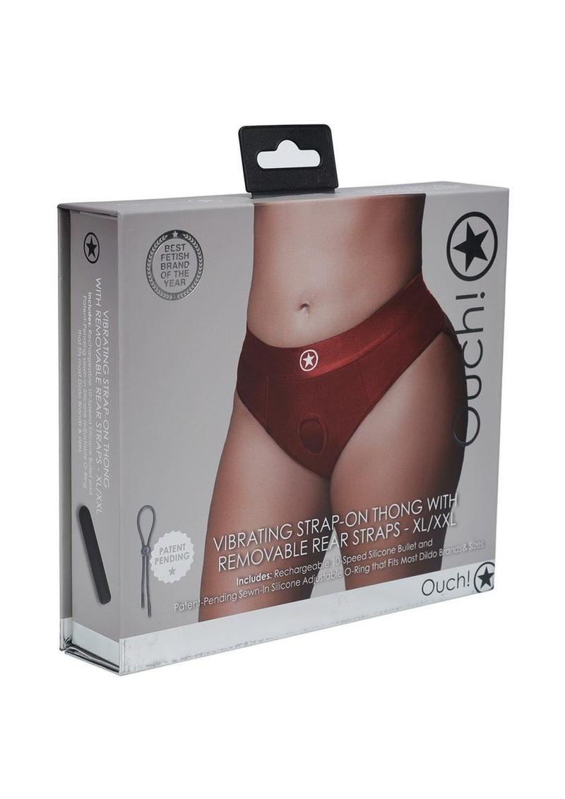 Ouch! Vibrating Strap-On Thong With Rechargeable Bullet