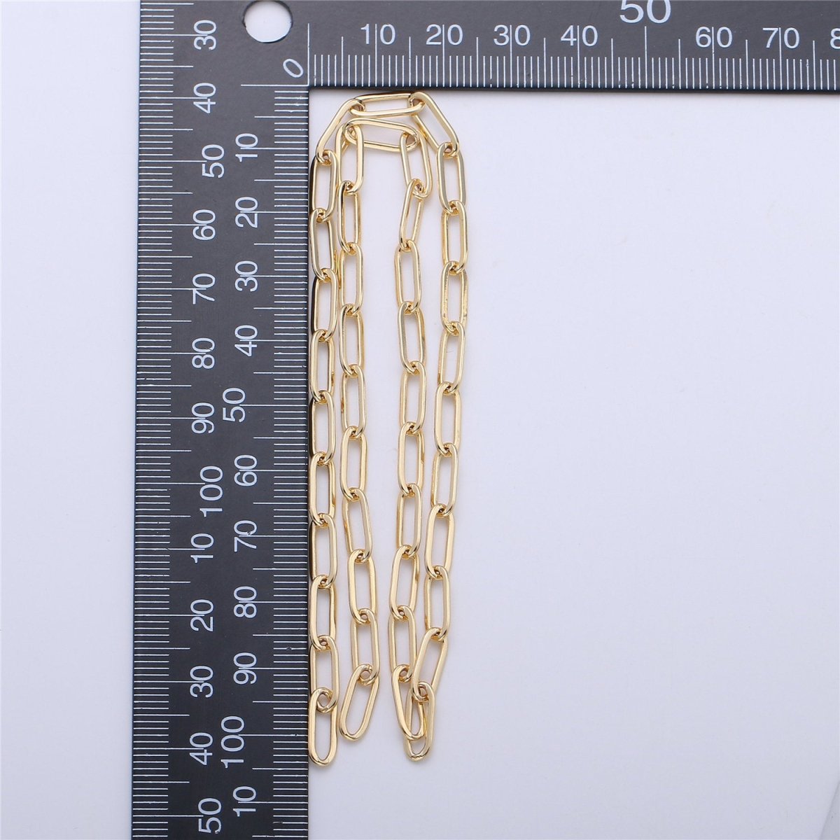 Paperclip Chain Necklace, 14X5mm 18K Gold Filled Long Oval Rectangle PAPER CLIP Chain 1 yard, Lead, Nickel Free Unfinished Link Chain | ROLL-001