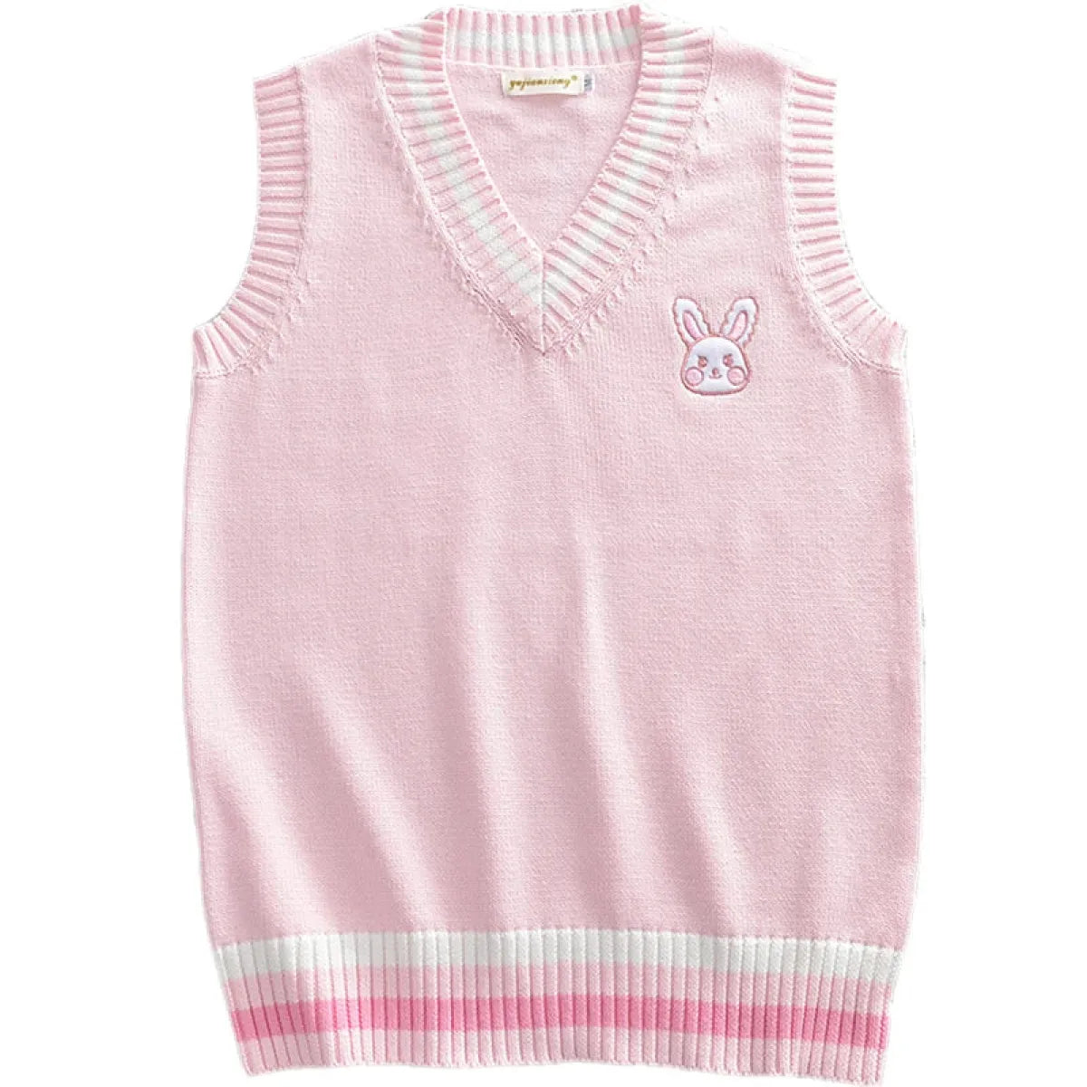 Kawaii Pink Pastel Bunny Vest Sweater