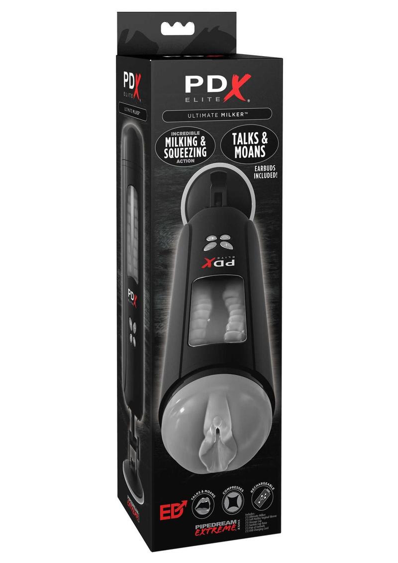 PDX Elite Ultimate Milker Rechargeable Masturbator Squeezing Action