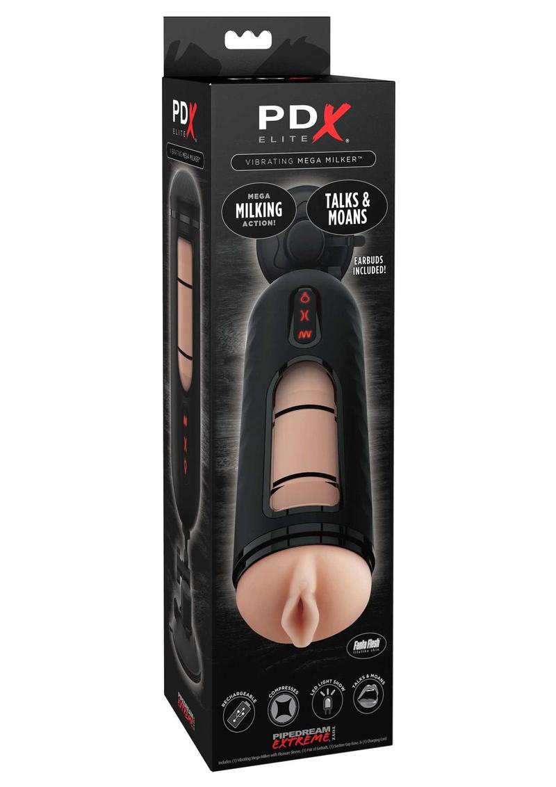 PDX Elite Vibrating Mega Milker Masturbator Talks And Moans