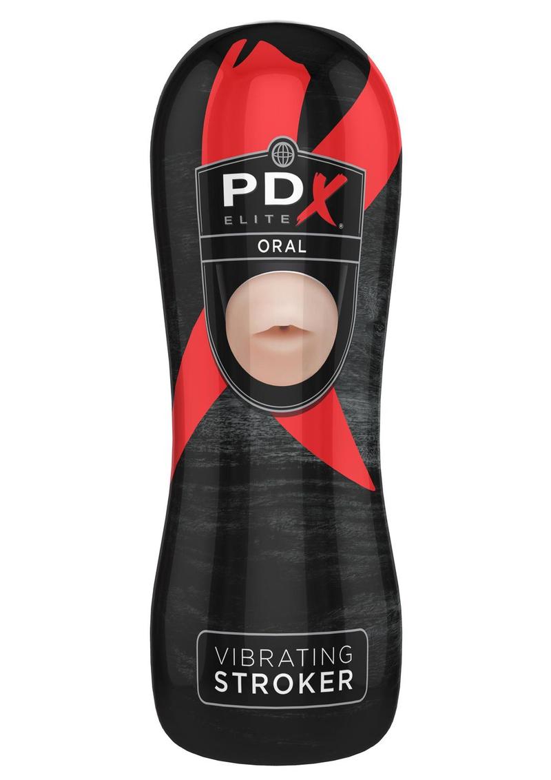 PDX Elite Vibrating Realistic Mouth Oral Masturbator