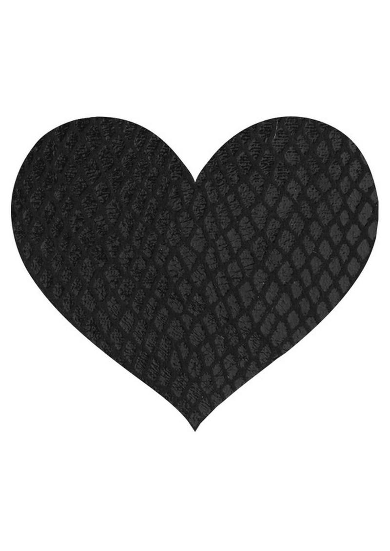 Peekaboos Classic Black Heart Pasties Self-Adhesive Nipple Covers