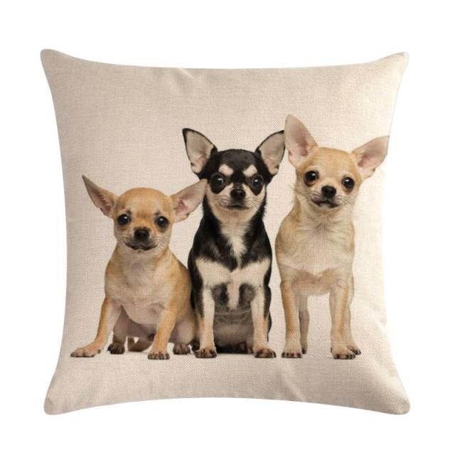 Pet Dog Elegant Design Linen Cotton Throw Pillow Covers Dog Pattern Cotton Throw Pillow Covers Car Sofa Cushion Cover Pillowcases Couch Cushion Cover Home Sofa Bed Decorative Pillows
