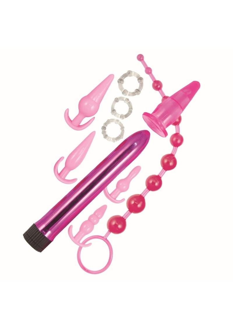 Pink Elite Collection Vibrating Anal Play Kit Beginners