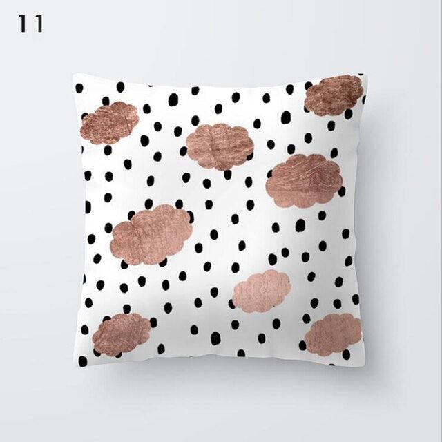 Pink Geometric Decorative Pillow Cushion Covers Polyester Pillow Case Home Pillowcase Decorative Pillowcase For Sofa Cute Charming Home Decor Cushion Cover