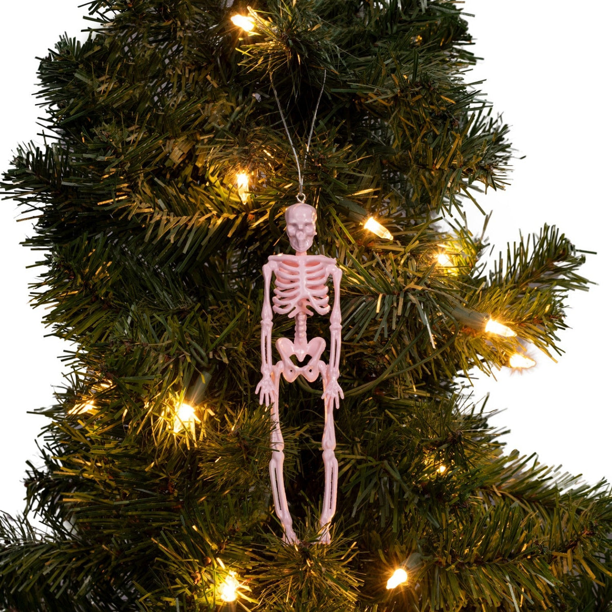 Pink Skeleton Funny Christmas Tree Holiday Ornament