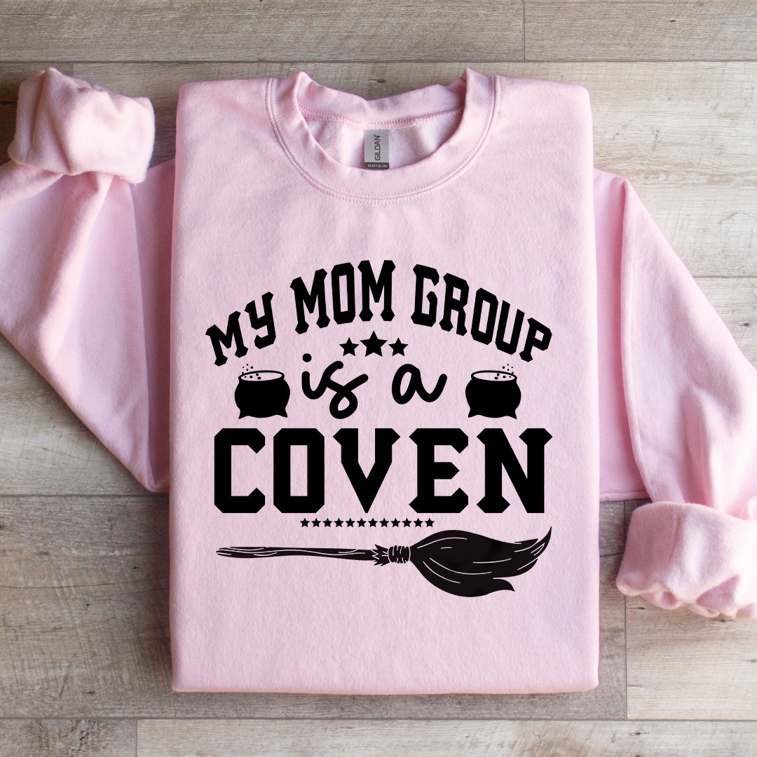 Witchy Autumn Mom Fleece Pullover – \"My Mom Group Is A Coven\"