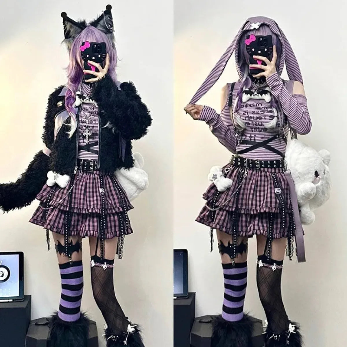 Plaid Layered Skirt – Harajuku Punk Gothic Lolita Style