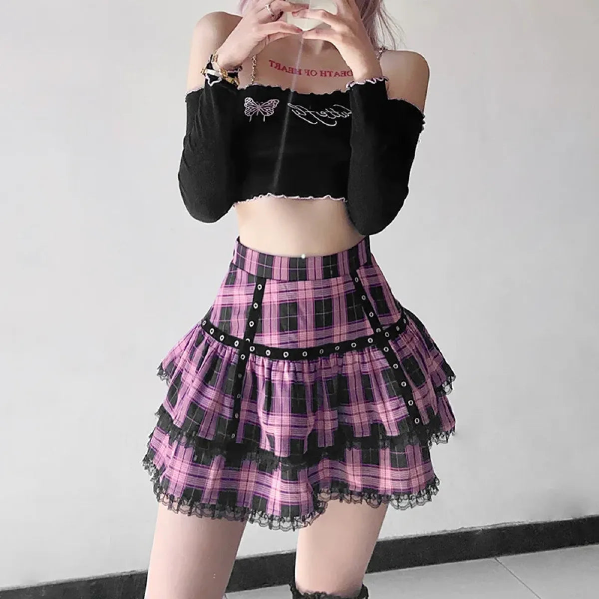 Lolita Plaid Mini Skirt – Gothic Harajuku