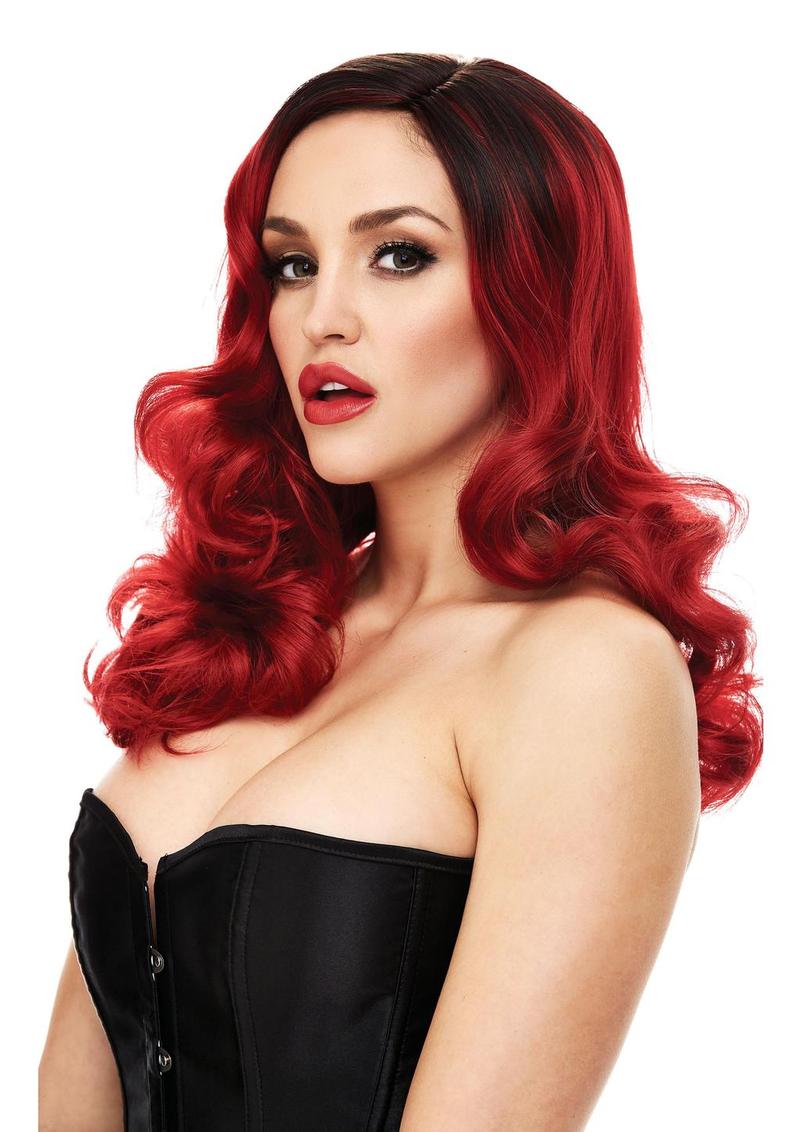 Candice 18" Dark Red Wavy Wig with Curls