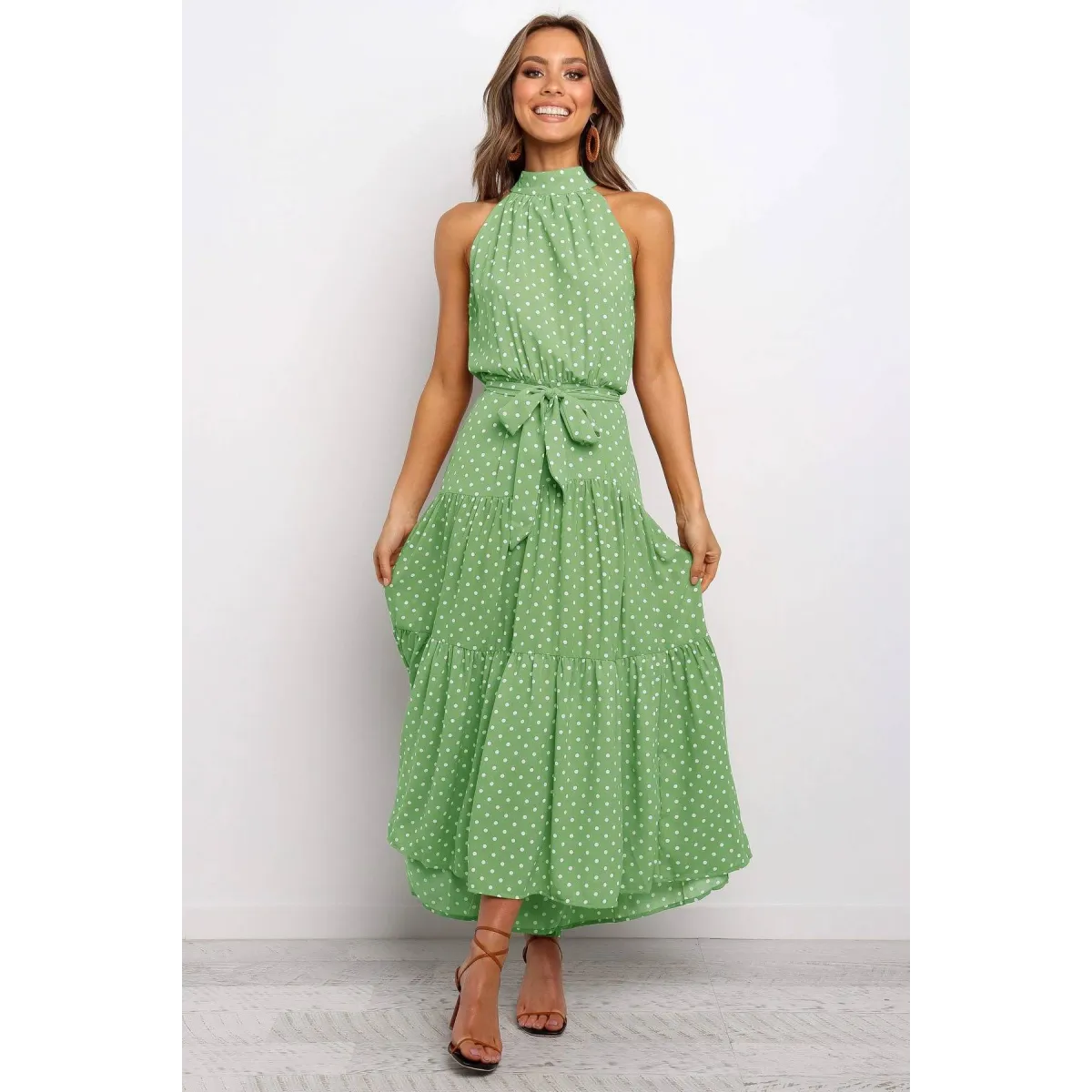 Polka Dot Halter Dress