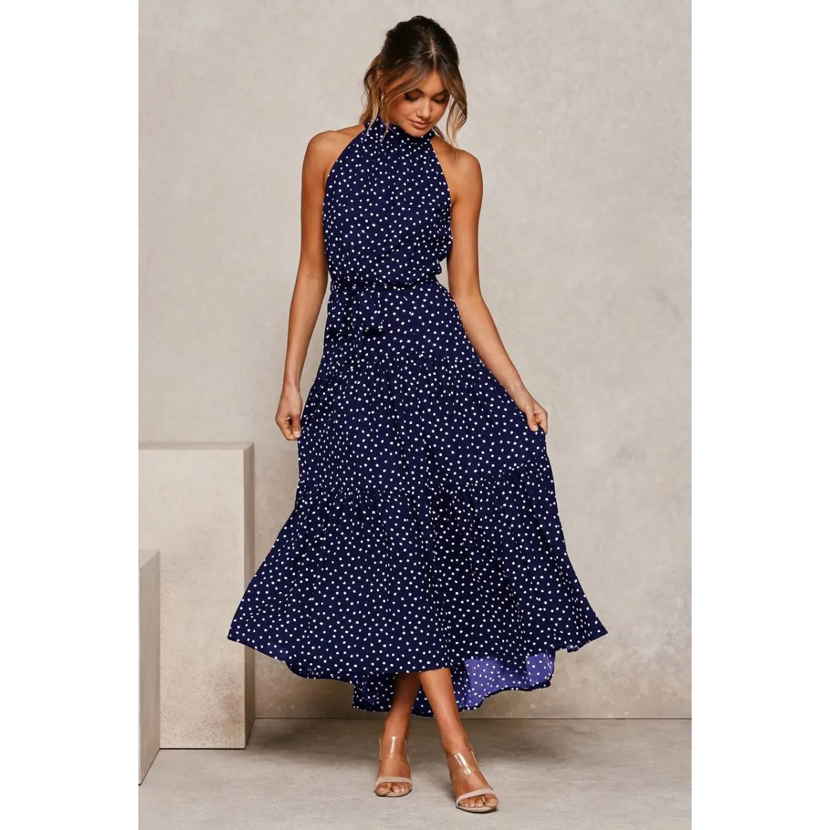 Polka Dot Halter Dress