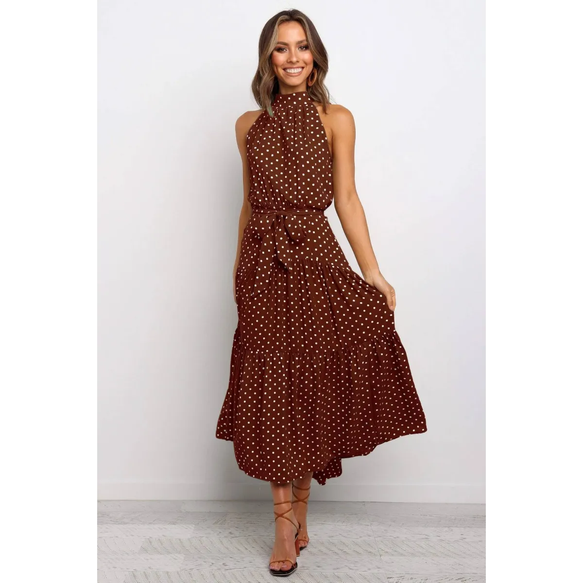 Polka Dot Halter Dress