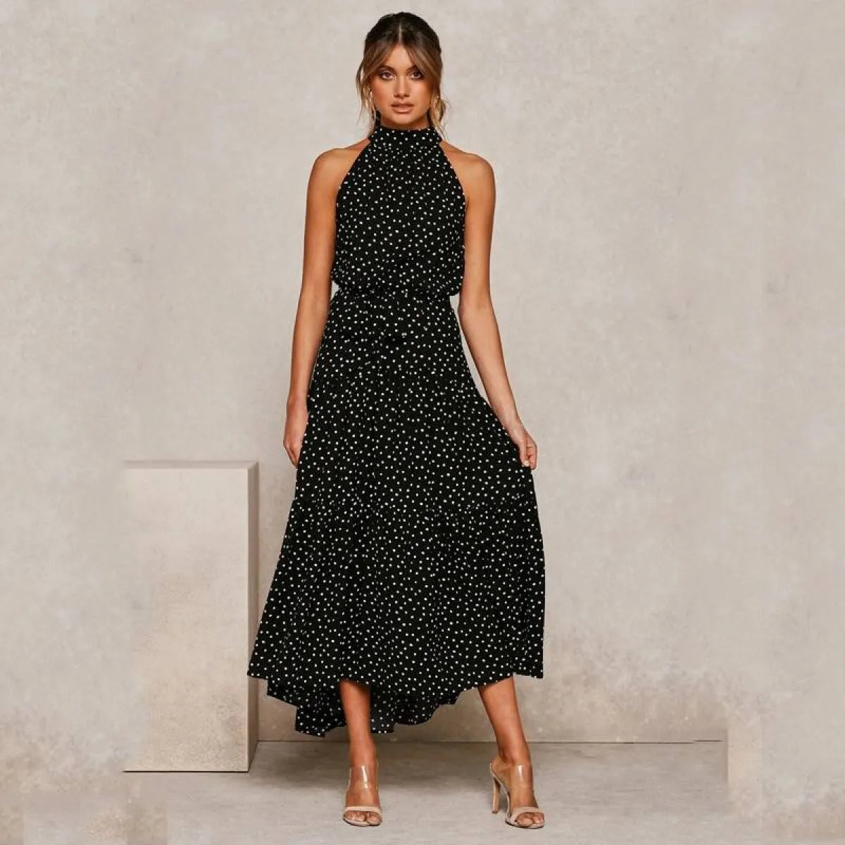 Polka Dot Halter Dress