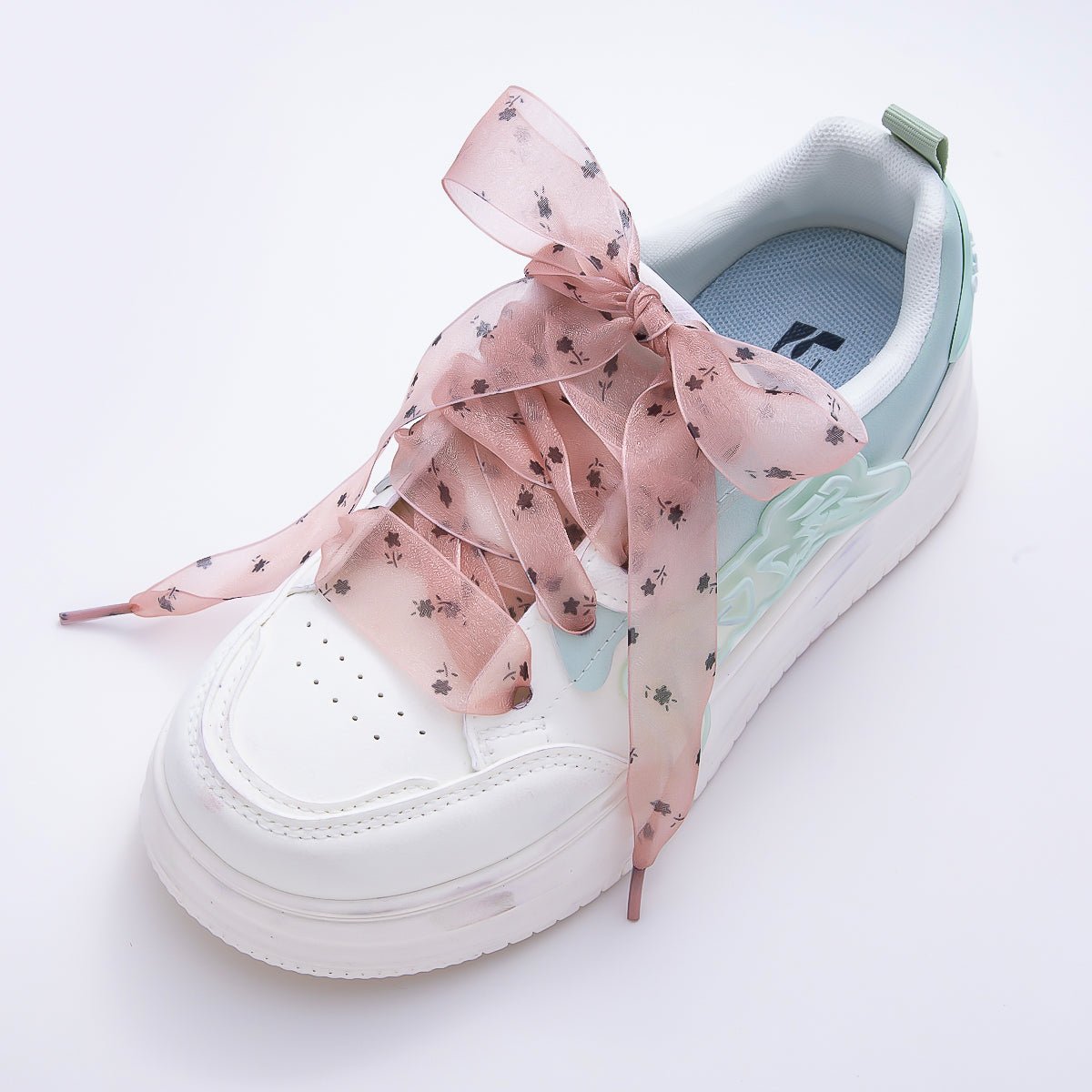 Polka Dotted 55 Inch Sheer Chiffon Ribbon Fabric Shoelace Accessories | WB-00359 - WB-00363
