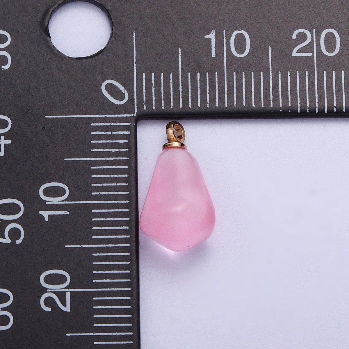 Pomegranate Seed Fruit Abstract Geometric Pink Red Resin Gold Charms For Jewelry Making | X-734 X-753 X-754