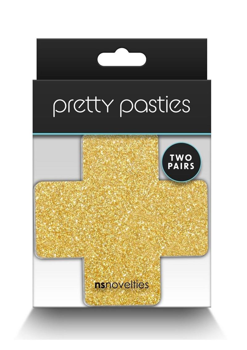 Pretty Pasties Glitter Cross Self-Adhesive Nipple Covers