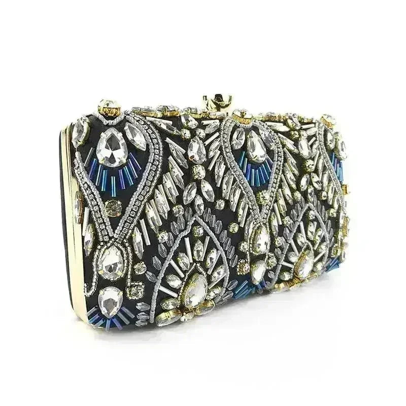 Diamond Rhinestone Clutch - Luxury Evening Minaudière | Femstylo