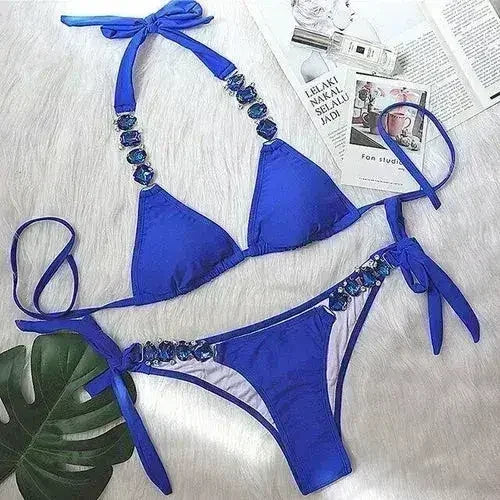 PAYASEN Rhinestone Bikini - Crystal Diamond Swimsuit for Women