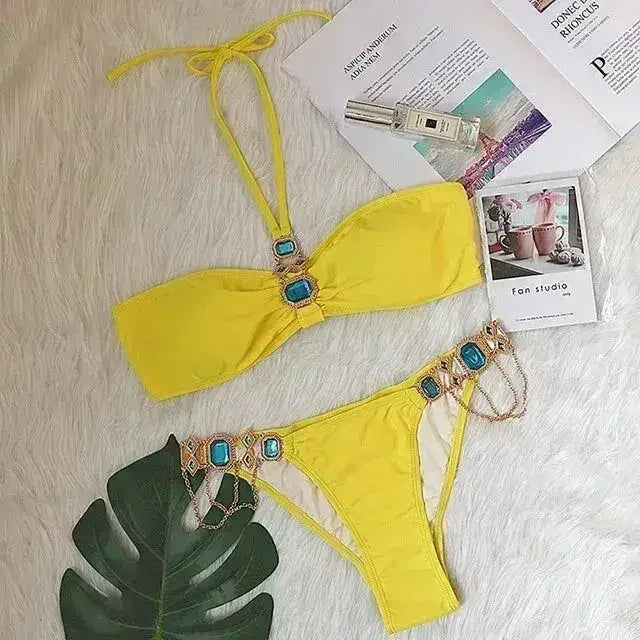 PAYASEN Rhinestone Bikini - Crystal Diamond Swimsuit for Women
