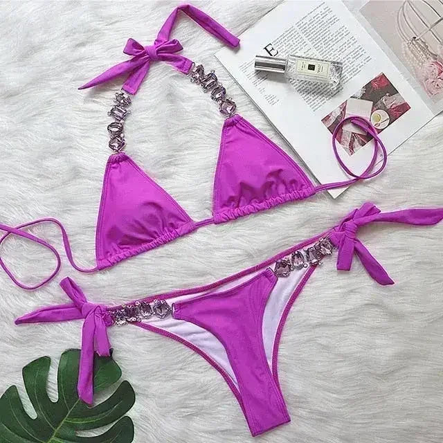 PAYASEN Rhinestone Bikini - Crystal Diamond Swimsuit for Women