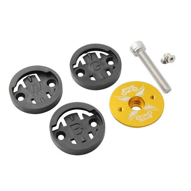 Bike Computer Mount Stem Top Cap Stopwatch Bracket Road Bicycle Speedometer Fixed Holder Base Universal Aluminum Riding Mobile Holder Connect Quickly System MTB Road Bicycle Handlebar