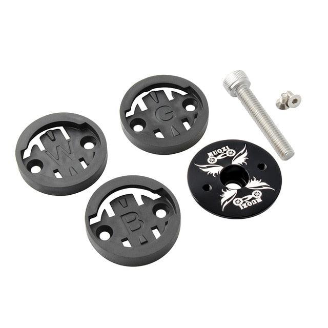 Bike Computer Mount Stem Top Cap Stopwatch Bracket Road Bicycle Speedometer Fixed Holder Base Universal Aluminum Riding Mobile Holder Connect Quickly System MTB Road Bicycle Handlebar