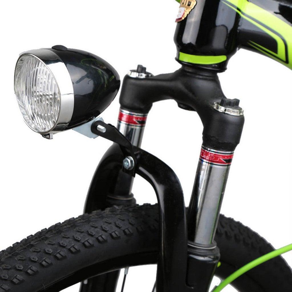 Retro Bicycle Retro Headlight Waterproof Perspective Strong Body Warning Safety Headlight Classical Cool Silver/Black Cycling Bicycle Headlight Retro Front Vintage Bike Light Night Riding Safety Head Lamp